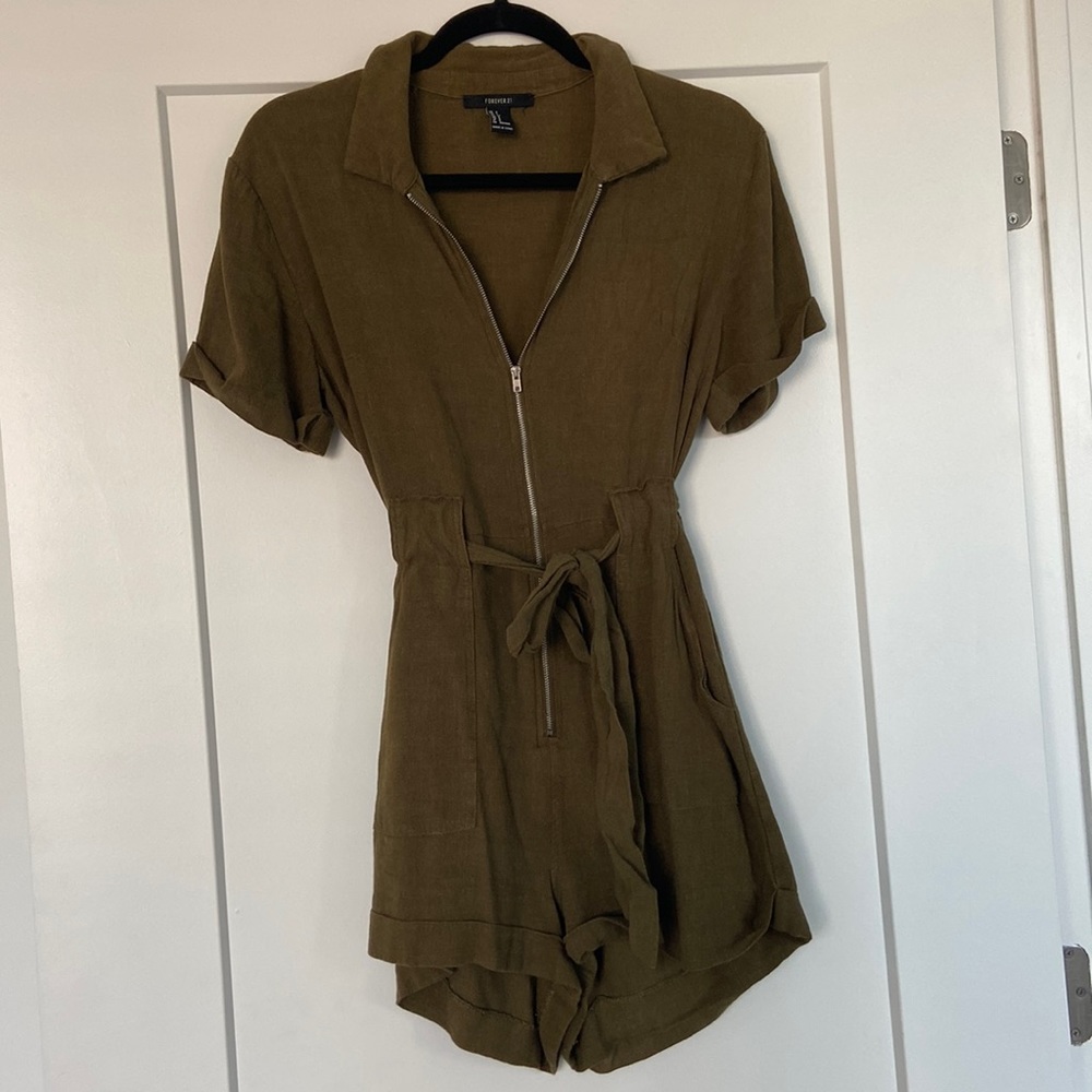Army green romper